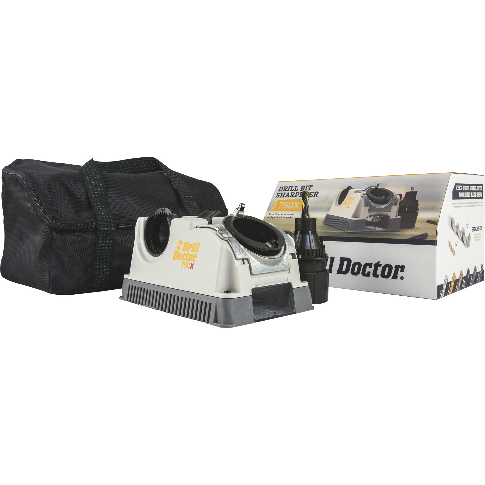 Drill Doctor Drill Bit Sharpener for Split-Point Bits, 3/32in. Dia. to 3/4in. Dia. Bits, Model# DD750X